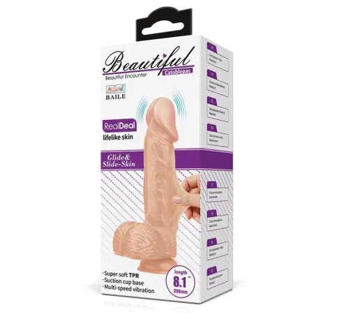 Фаллоимитатор Zebulon от Beautiful, с вибрацией (19,4 см х 4,2 см)
