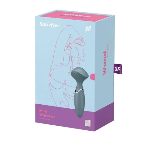 Вибратор Satisfyer Mini Wand-er stonegrey, серый