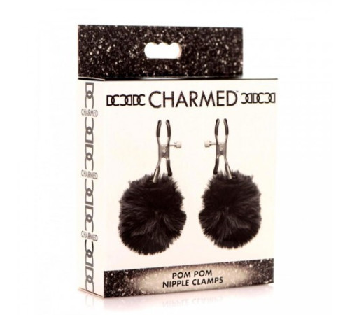 Зажимы для сосков Charmed Pom Pom Nipple Clamp, чёрный