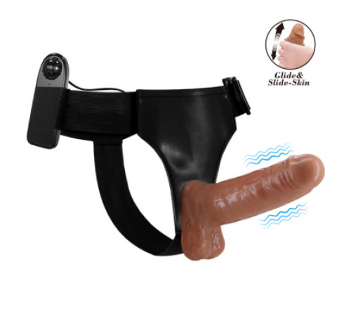 Страпон с вибрацией Ultra passionate harness от Bailey телесный