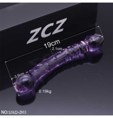 Стеклянный фаллоимитатор ZCZ, фиолетовый