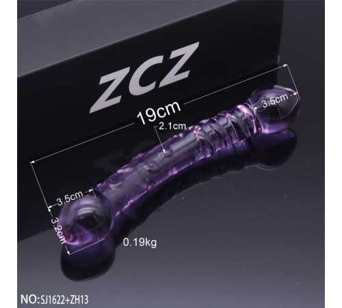 Стеклянный фаллоимитатор ZCZ, фиолетовый