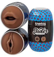 Мастурбатор Slider от Love Toy вагина-рот, коричневый