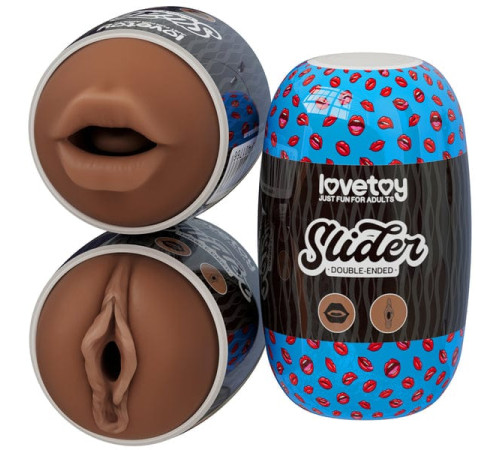 Мастурбатор Slider от Love Toy вагина-рот, коричневый