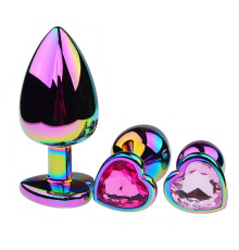 Анальная пробка Plug with Purple Crystal L (7,8 х 4 см)