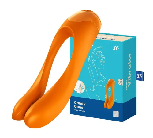 Вибратор на палец Candy Cane от Satisfyer, оранжевый