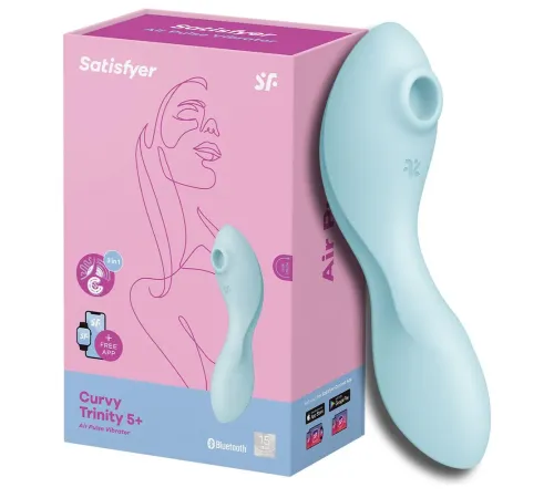 Вакуумный стимулятор с вибрацией Curvy Trinity 5+ от Satisfyer