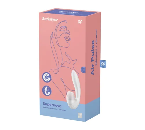 Вибромассажер с клиторальной стимуляцией Supernova от Satisfyer, белый