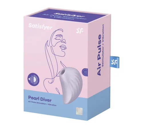 Вакуумный клиторальный стимулятор с вибрацией Pearl Diver Satisfyer сиреневый