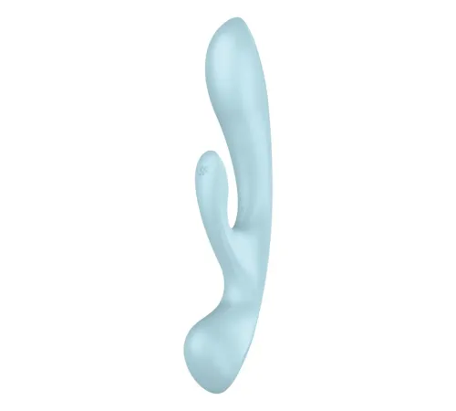 Вибратор-кролик Triple Oh от Satisfyer, светло-голубой