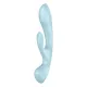Вибратор-кролик Triple Oh от Satisfyer, светло-голубой
