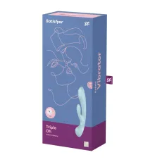 Вибратор-кролик Triple Oh от Satisfyer, светло-голубой