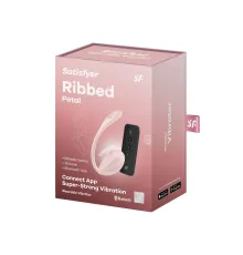 Виброяйцо Ribbed Petal от Satisfyer, розовый
