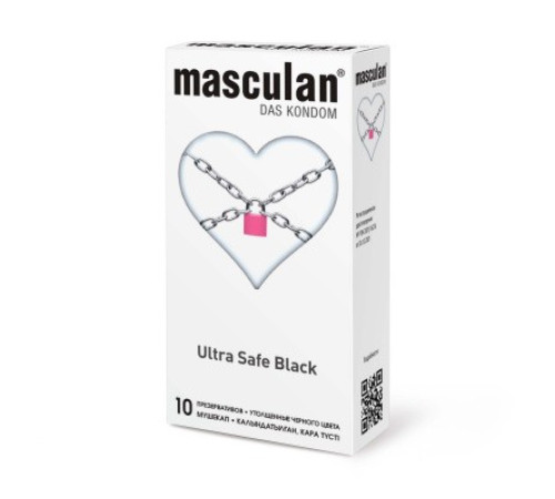 Презервативы Masculan Ultra Safe Black, ультрапрочные, 10 шт