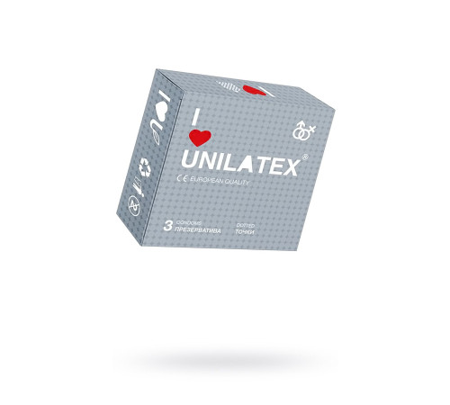 Презервативы Unilatex Dotted, с точечной поверхностью, 3 шт