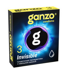Презервативы Ganzo Invisible, супертонкие с доп. смазкой, 3 шт