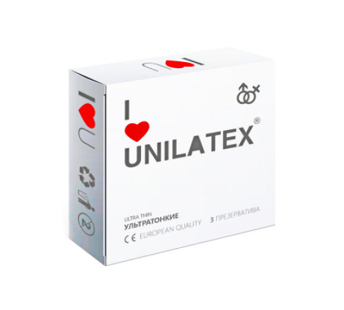 Презервативы Unilatex Ultra Thin, ультратонкие, 3 шт