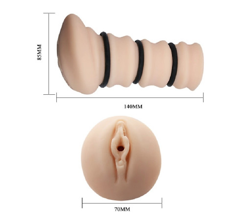 Мастурбатор с утягивающими кольцами Rossi Flesh 3D от Crazy Bull