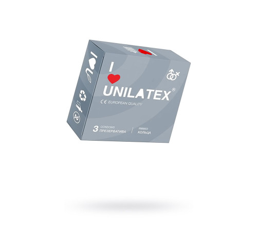 Презервативы Unilatex Ribbed, с рифленой поверхностью, 3 шт