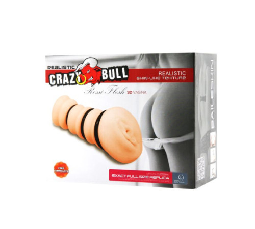 Мастурбатор с утягивающими кольцами Rossi Flesh 3D от Crazy Bull
