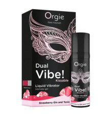 Жидкий вибратор ORGIE Dual Vibe! Strawberry Gin And Tonic 15мл