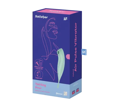 Вибратор с воздушной стимуляцией клитораTwirling Pro+ от Satisfyer, мятный